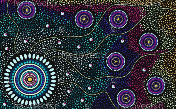 Dreaming art aboriginal background