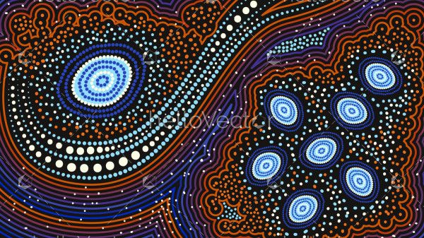 Dreaming story aboriginal art background