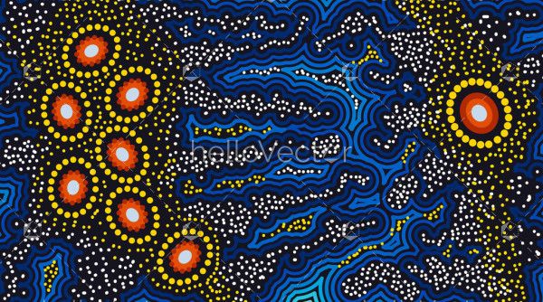 Vector background of aboriginal art dreaming
