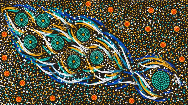 Star dreaming story aboriginal art background
