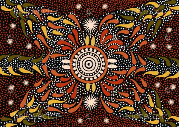 Aboriginal painting vector