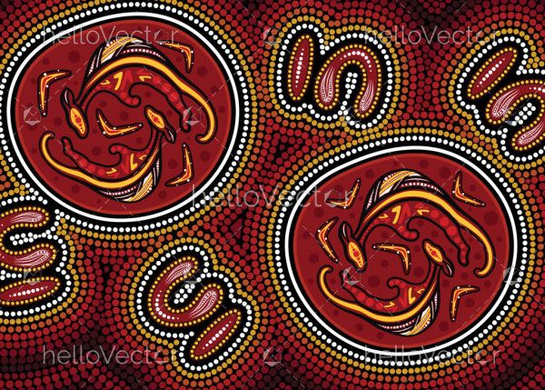 Aboriginal dot kangaroo background