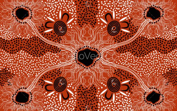 Connection art, brown aboriginal dot art background