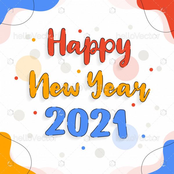 Happy new year 2021 greeting card