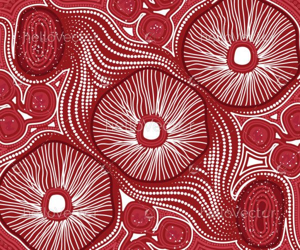 Aboriginal art red background