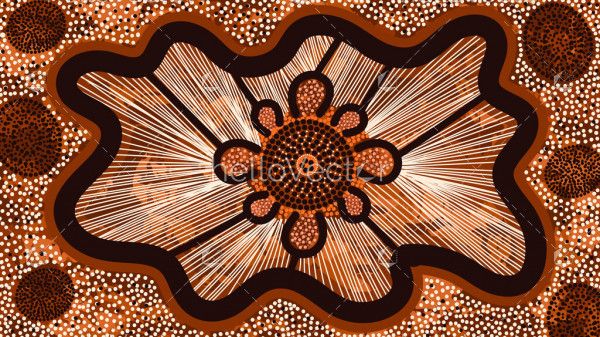 Brown indigenous art background