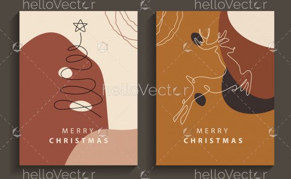 Minimalist style Christmas greeting cards