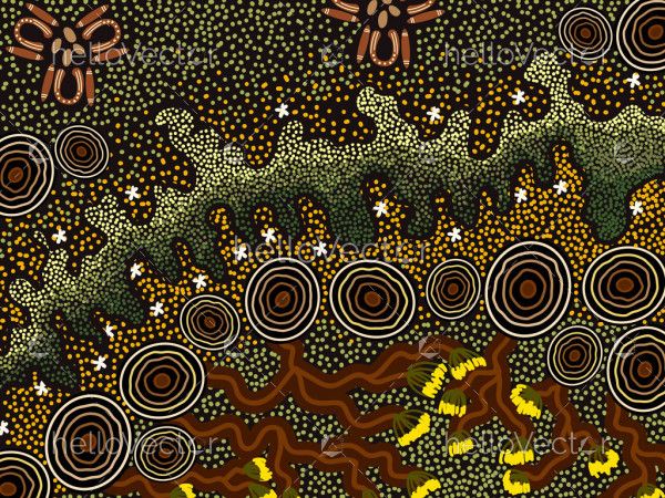 Aboriginal Dot Art - Nature Concept