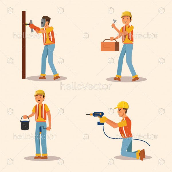 Set of Construction Worker