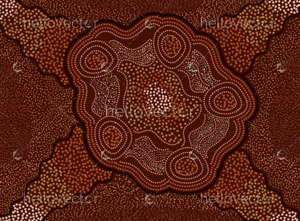 Australian aboriginal dot background