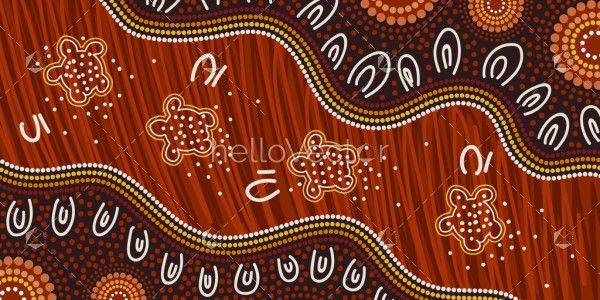 Aboriginal dot turtle painting