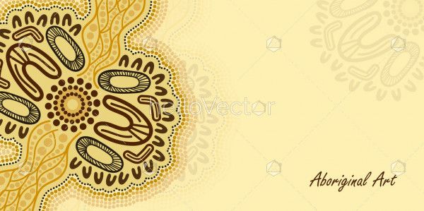 Poster background vector with aboriginal artwork