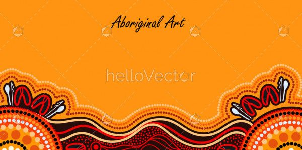 Yellow poster background with aboriginal artwork