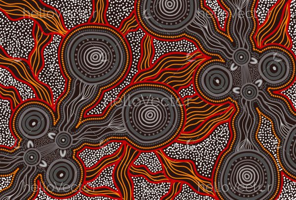 Connection lines aboriginal artwork