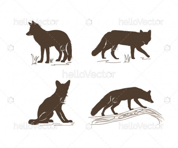 Fox Silhouette - Vector Illustration