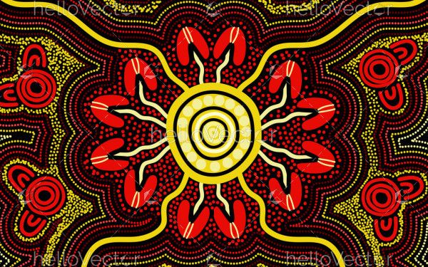 Aboriginal dot artwork - connection concept