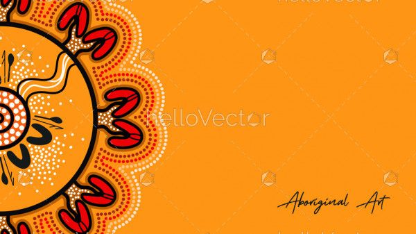 Aboriginal work on yellow poster background