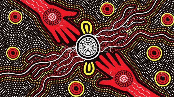 Australian aboriginal hand painting