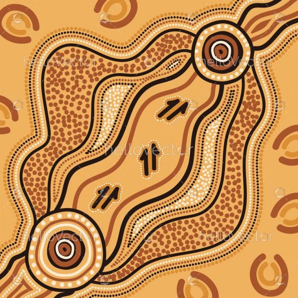 Kangaroo track aboriginal background