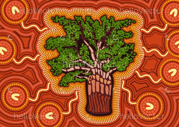 Boab Tree Art - Aboriginal