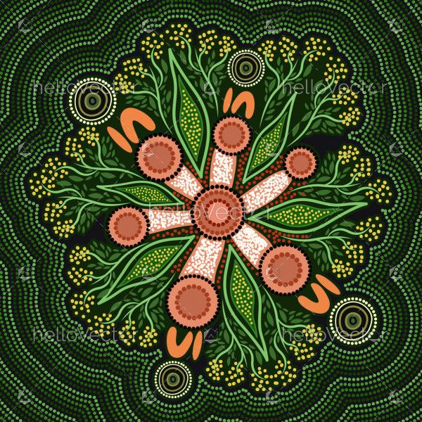 Green Aboriginal Painting