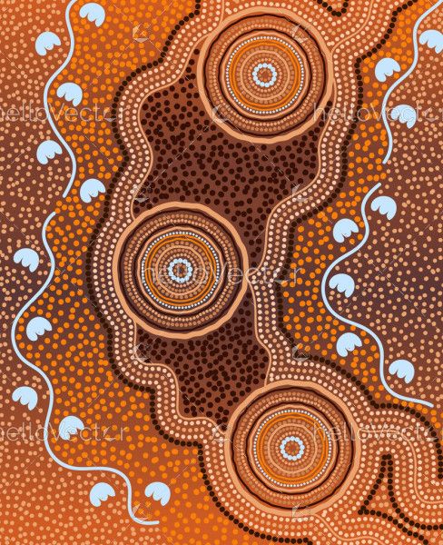 Dot design aboriginal vector background