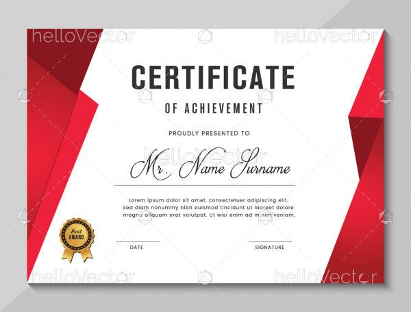 Certificate of achievement template