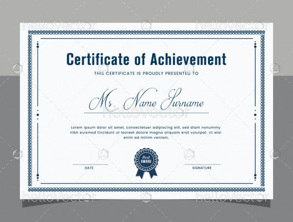 Certificate template with elegant frame