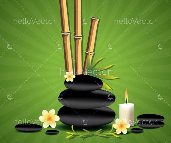 Spa background with black zen spa stones