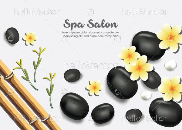 Spa banner background with black stones