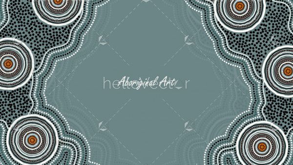 Gray aboriginal art banner