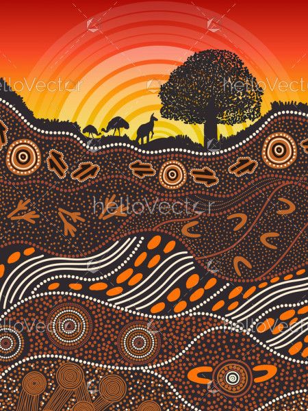 Australian aboriginal art - Vector