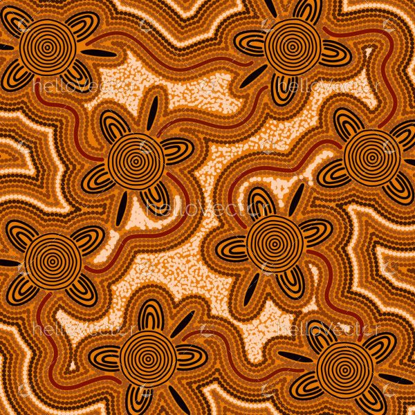 Aboriginal art background - connection concept