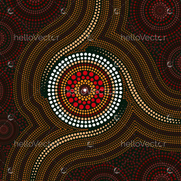 Meditation painting with aboriginal dot artwork