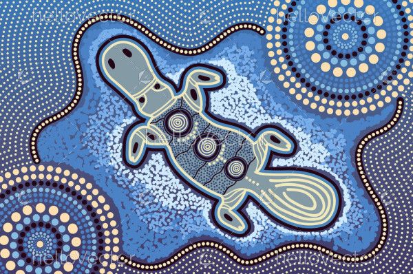 Platypus aboriginal dot painting