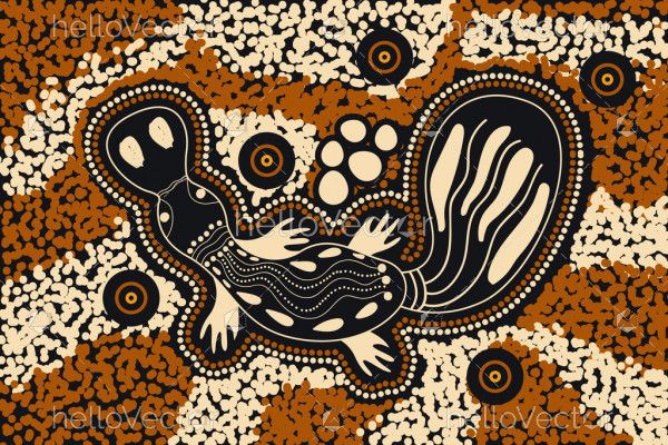 Platypus dot Painting - Aboriginal
