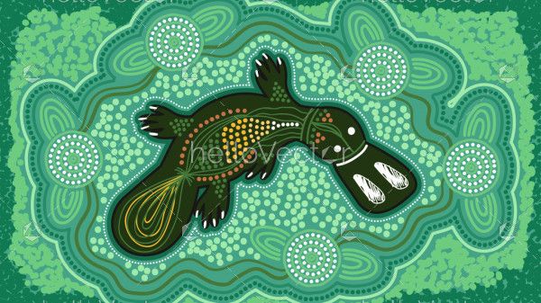 Green Platypus Aboriginal Art