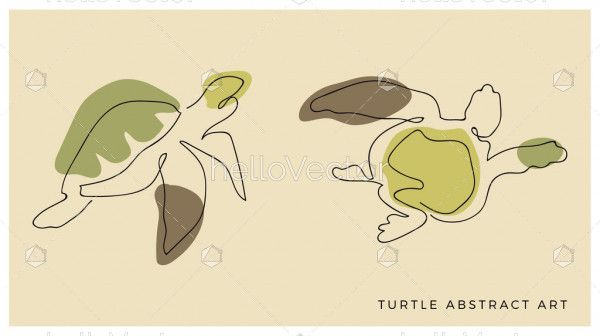 Abstract turtle line design