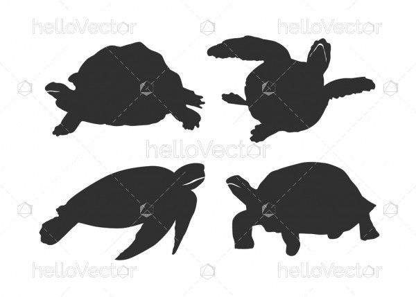 Turtle Silhouette Set