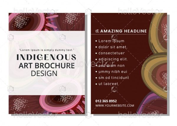 Brochure template with indigenous artwork