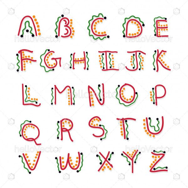 Ethnic style alphabet letters - Vector