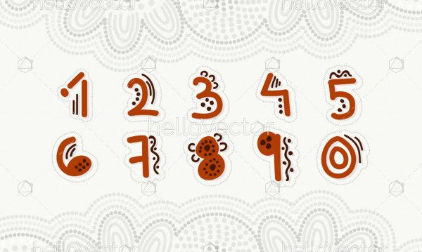 Aboriginal art style numbers
