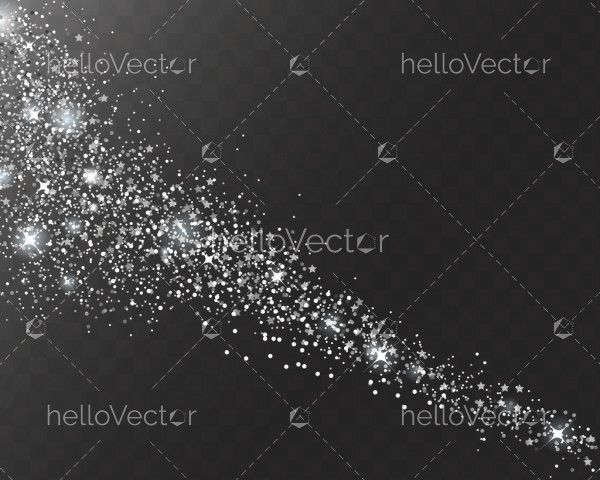 Abstract falling glitter confetti on black background