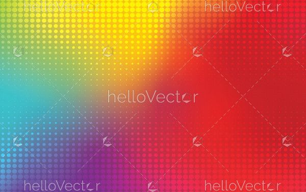 Rainbow mesh background with halftone effect