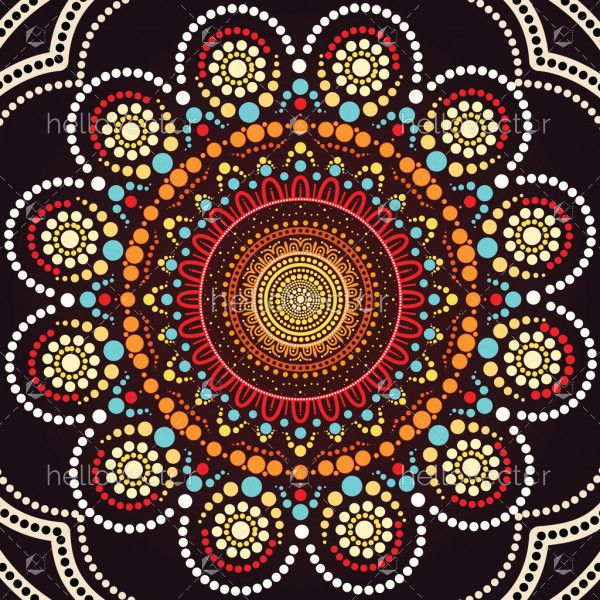 Aboriginal dot art background - Vector illustration 