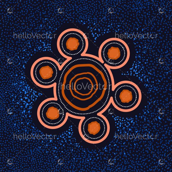 Star Symbol  - Aboriginal art background