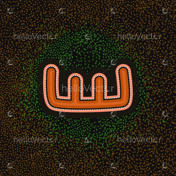 Possum Tracks Symbol  - Aboriginal art background