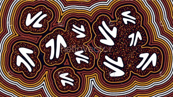 Aboriginal art background - Kangaroo Symbol