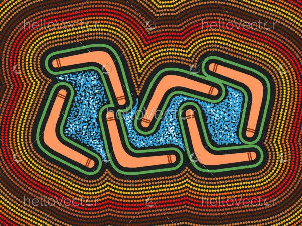 Aboriginal art background - Boomerang Symbol