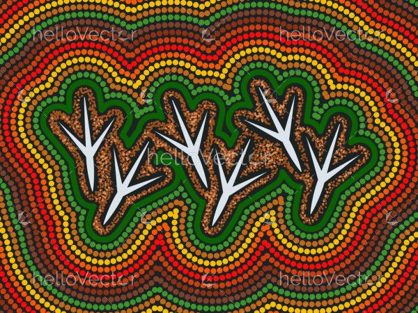 Aboriginal art background - Emu Footprint